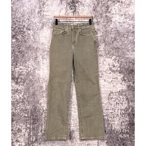 La Ligne Jeans 26 Womens Meredith Crop Flare Green Wash Denim
